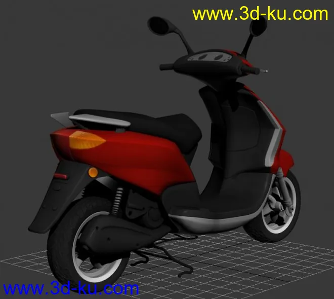 普通的摩托车3D模型的图片4