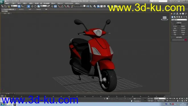普通的摩托车3D模型的图片6