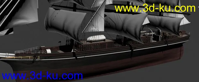 3D帆船模型下载的图片1