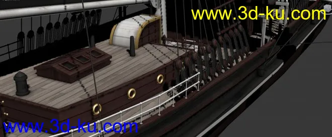 3D帆船模型下载的图片2