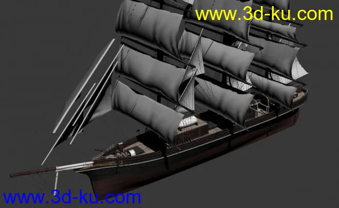 3D帆船模型下载的图片3
