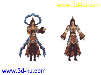 3D打印模型风灵男带动作呈法师帖图的图片