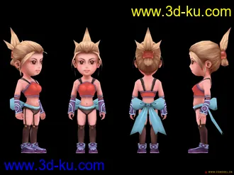 3D打印模型新手做的Q版女孩 谢谢评价哈的图片