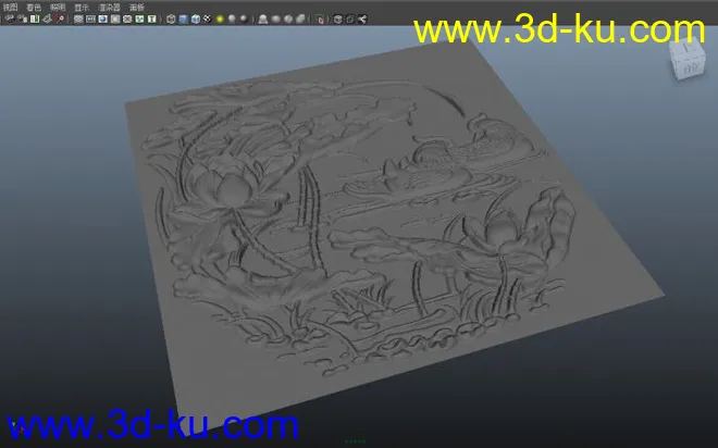 鸳鸯图浮雕板与置换贴图集合模型的图片1