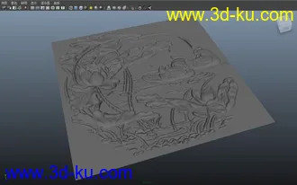 3D打印模型鸳鸯图浮雕板与置换贴图集合的图片