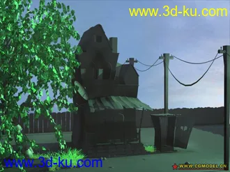 3D打印模型不同时间段小屋的灯光~的图片