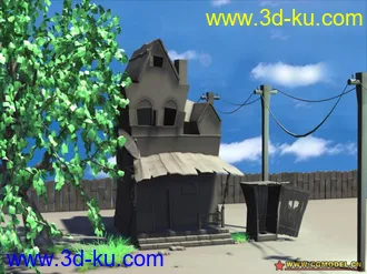 3D打印模型不同时间段小屋的灯光~的图片