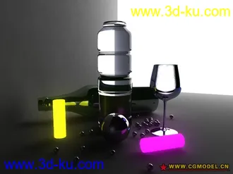 3D打印模型一组瓶子杯子静物~的图片