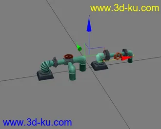 3D打印模型两个水管管道的图片