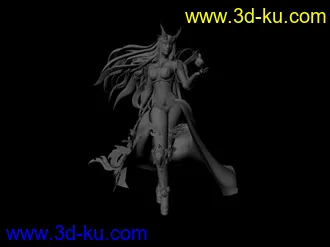 【超精细女神模型2人】maya素模美女2人细节丰富，布线均匀！！适合材质、棒骨、动...的图片