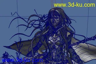 【超精细女神模型2人】maya素模美女2人细节丰富，布线均匀！！适合材质、棒骨、动...的图片