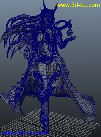 【超精细女神模型2人】maya素模美女2人细节丰富，布线均匀！！适合材质、棒骨、动...的图片