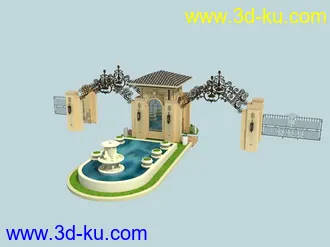 3D打印模型小区大门入口的图片