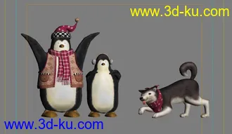 3D打印模型企鹅与狗的图片