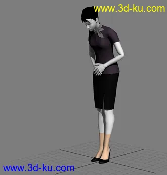 3D打印模型女服务员鞠躬的图片