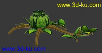 3D打印模型游戏Q版植物，颜色鲜亮，低模，超好用的图片
