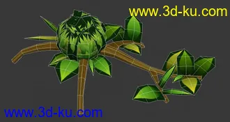 3D打印模型游戏Q版植物，颜色鲜亮，低模，超好用的图片