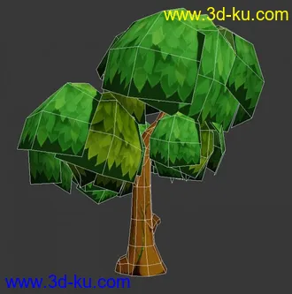 3D打印模型游戏Q版树木，颜色鲜亮，低模，超好用的图片