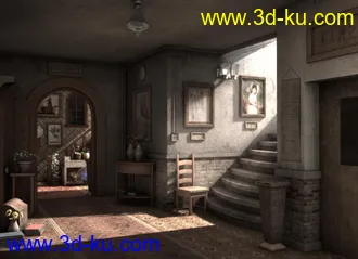 3D打印模型西方小房间的图片