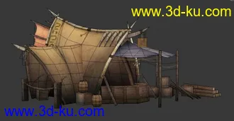 3D打印模型端游低模写实帐篷的图片