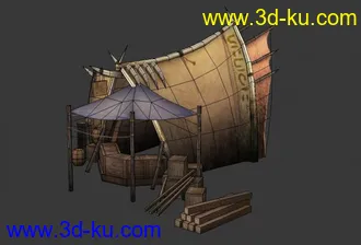 3D打印模型端游低模写实帐篷的图片