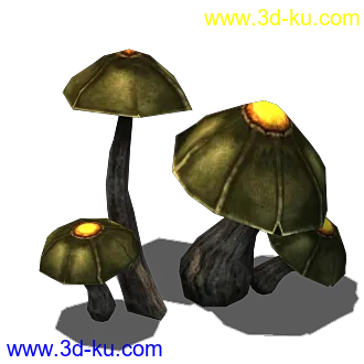 闲暇时光做的两种类型的蘑菇模型的图片