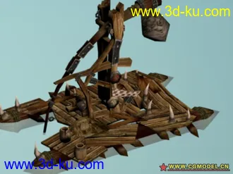 3D打印模型自学了一个月，做的战锤的投石船的图片