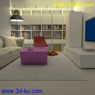 3D打印模型客厅一角的图片