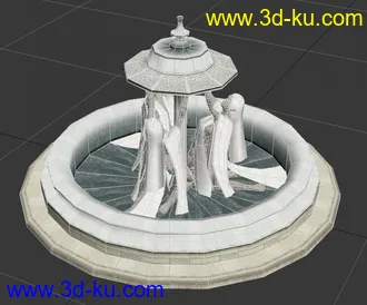 3D打印模型少女喷泉，低模写实材质，有法线贴图的图片