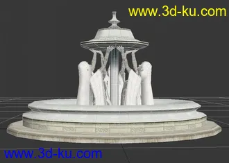 3D打印模型少女喷泉，低模写实材质，有法线贴图的图片