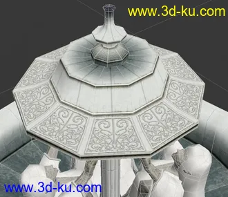 3D打印模型少女喷泉，低模写实材质，有法线贴图的图片
