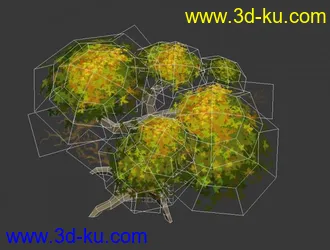 3D打印模型Q版游戏低模树木，三种样式形态，超好用，含有3ds格式文件的图片