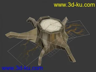 3D打印模型Q版游戏低模树木，三种样式形态，超好用，含有3ds格式文件的图片