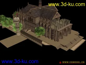 3D打印模型天堂2奇岩城中心教堂，非常精美的图片