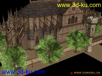 3D打印模型天堂2奇岩城中心教堂，非常精美的图片