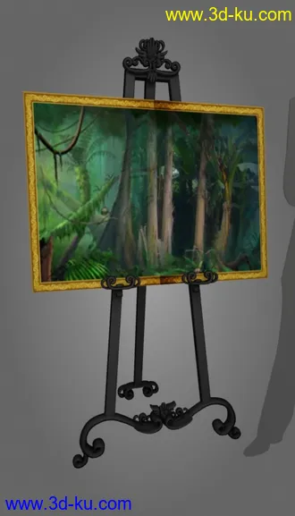 3D打印模型精美油画架铁艺的图片