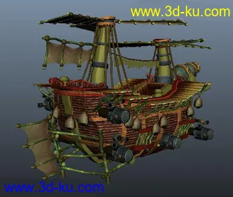 3D打印模型Q版海盗船，免费的，只求点积分的图片