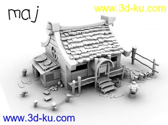 3D打印模型Q版房屋的图片