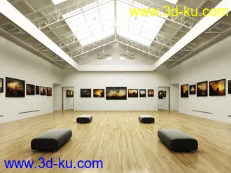 3D打印模型20个高品质室内展会大厅长廊场景的图片