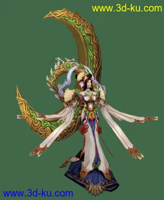 神话 诛仙2 boss 月神模型带动作显天仙帖图的图片