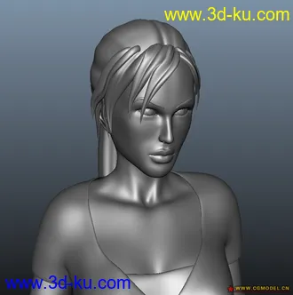 3D打印模型超性感精致的劳拉。含高精USP match手枪的图片