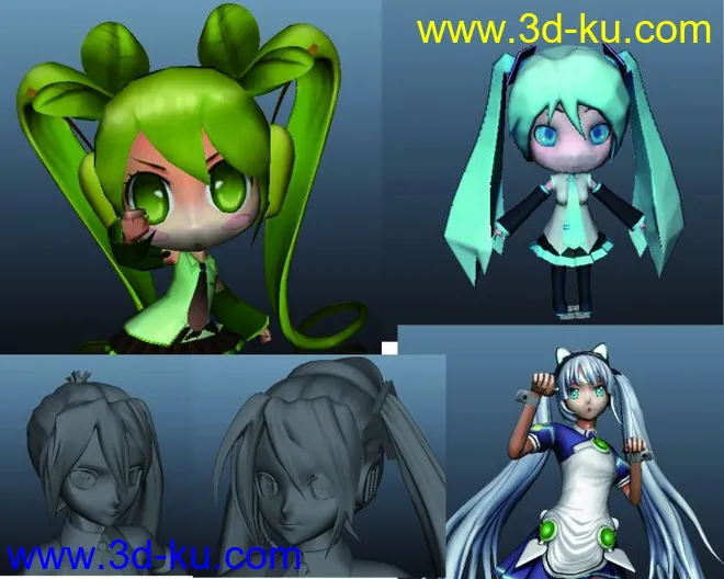 精品初音分享~~喜欢初音的快来吧!!!obj文件模型的图片5