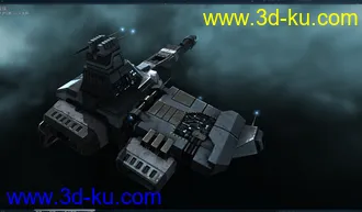 秃鹫级机动战舰EVE遨游太空逼真3D模型的图片