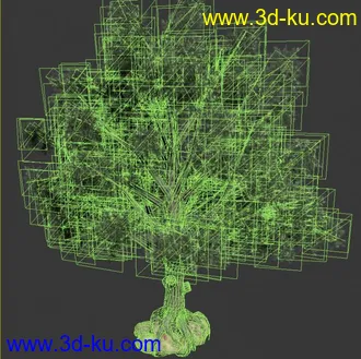 树  模型加透明贴图的图片