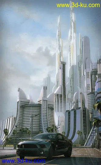3D打印模型大师级科幻元素建筑合集第二部，未来城市建筑部件的图片