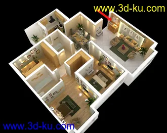 3D打印模型高清旋转户型。。的图片