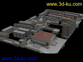 3D打印模型简模街区建筑（材质齐全）的图片