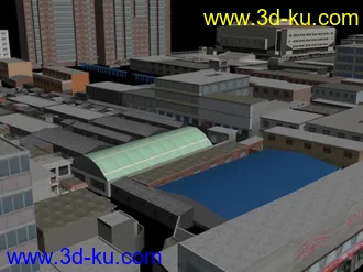3D打印模型简模街区建筑（材质齐全）的图片