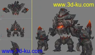3D打印模型超酷石头怪的图片