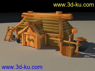 3D打印模型单个木屋子的图片